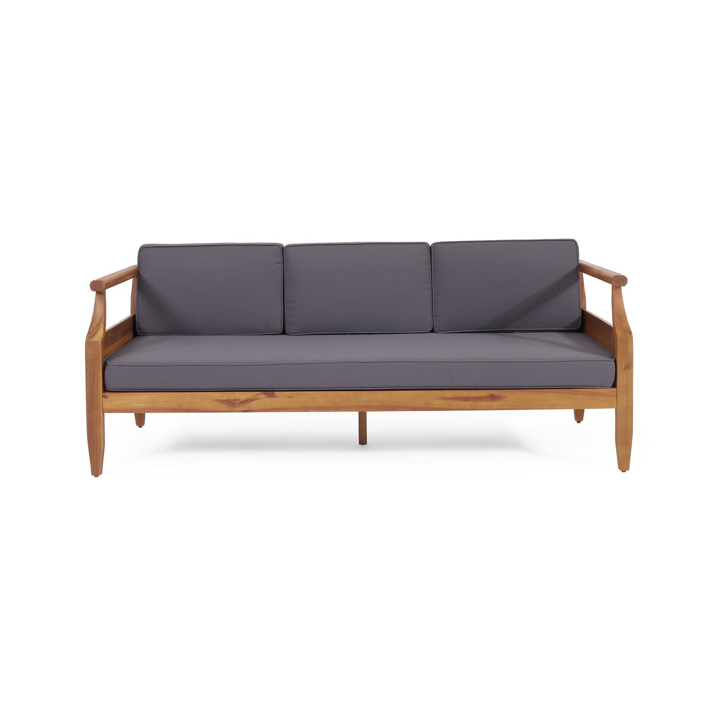 Teak Acacia Wood Patio Sofa Set 3 Seat Outdoor