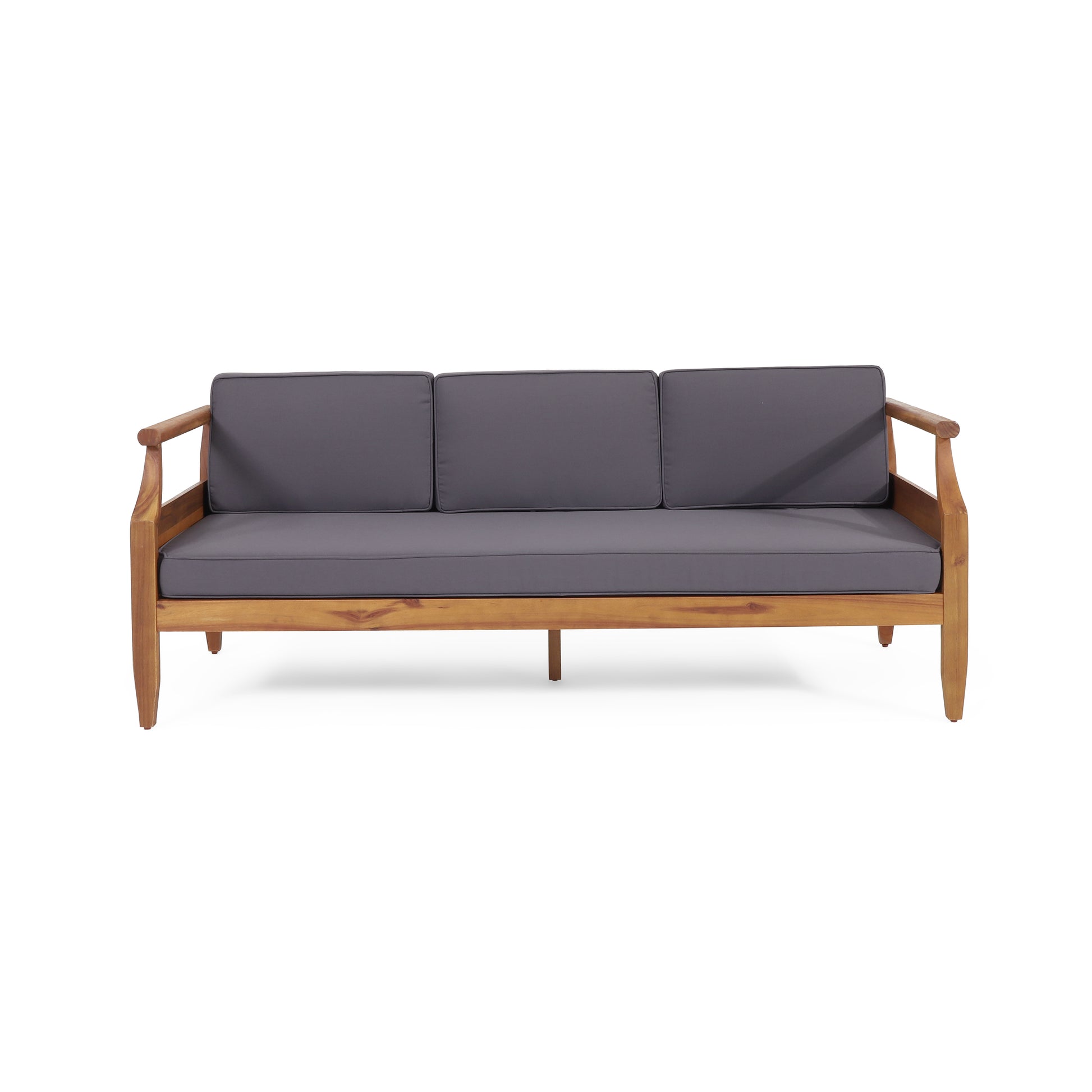 Teak Acacia Wood Patio Sofa Set 3 Seat Outdoor