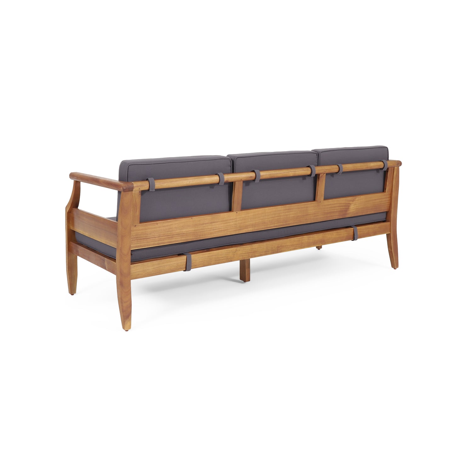 Teak Acacia Wood Patio Sofa Set 3 Seat Outdoor