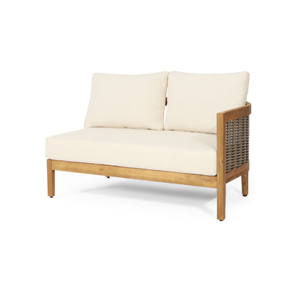 6-Piece Acacia Wood Sectional Sofa Set Outdoor