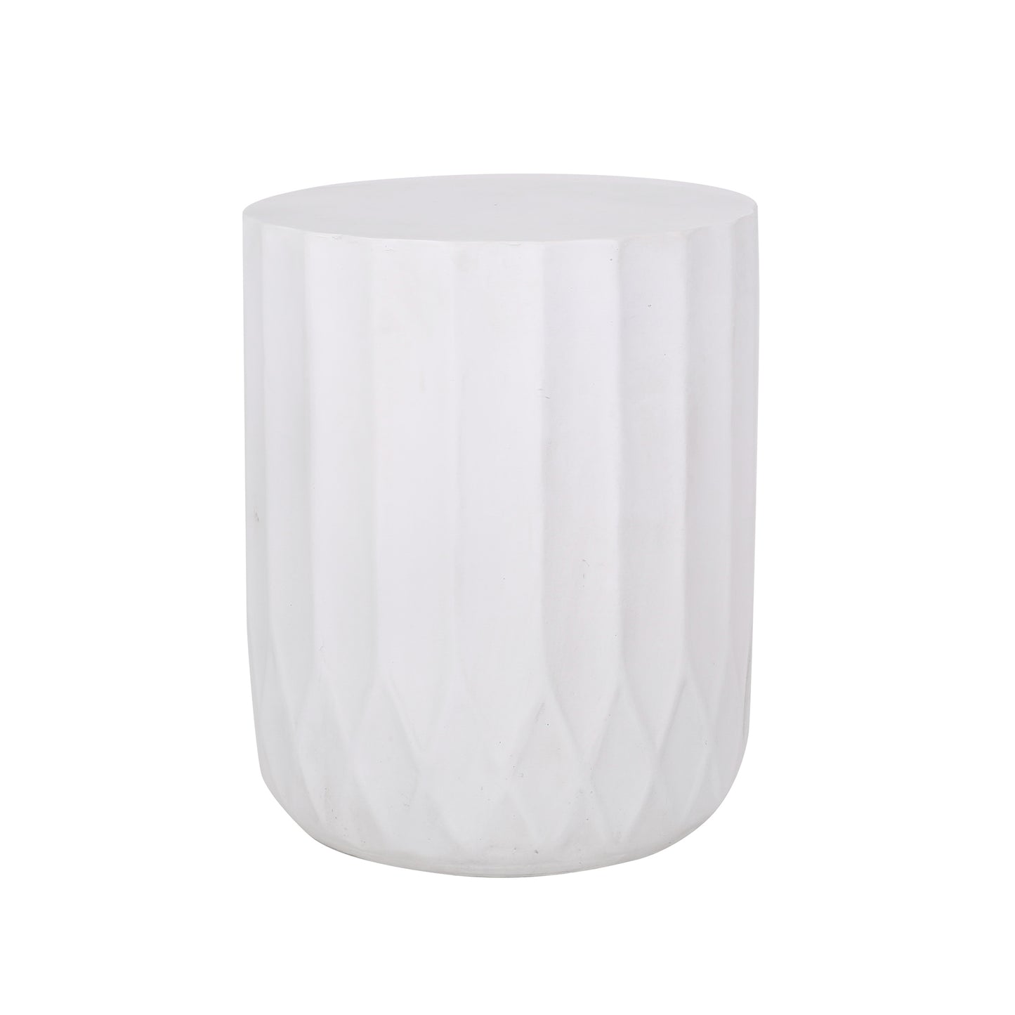 Round Outdoor Side Table - Antique White Magnesium Oxide
