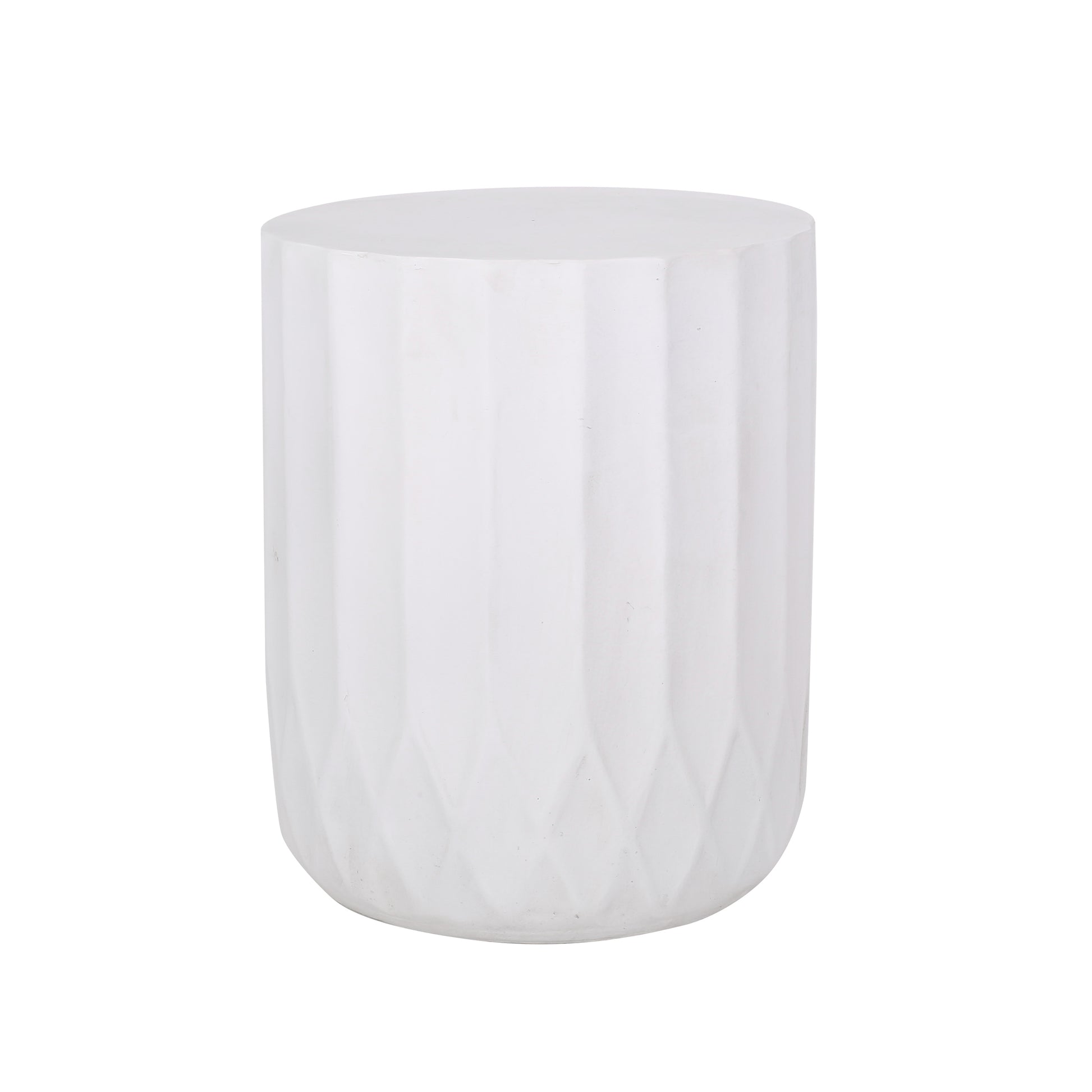 Round Outdoor Side Table - Antique White Magnesium Oxide