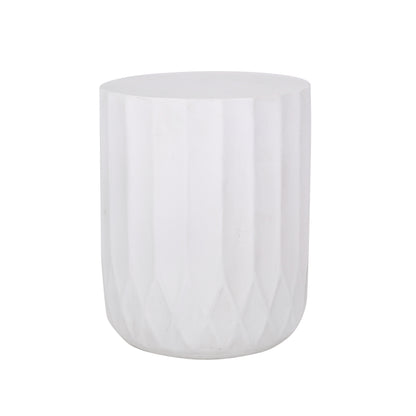 Round Outdoor Side Table - Antique White Magnesium Oxide