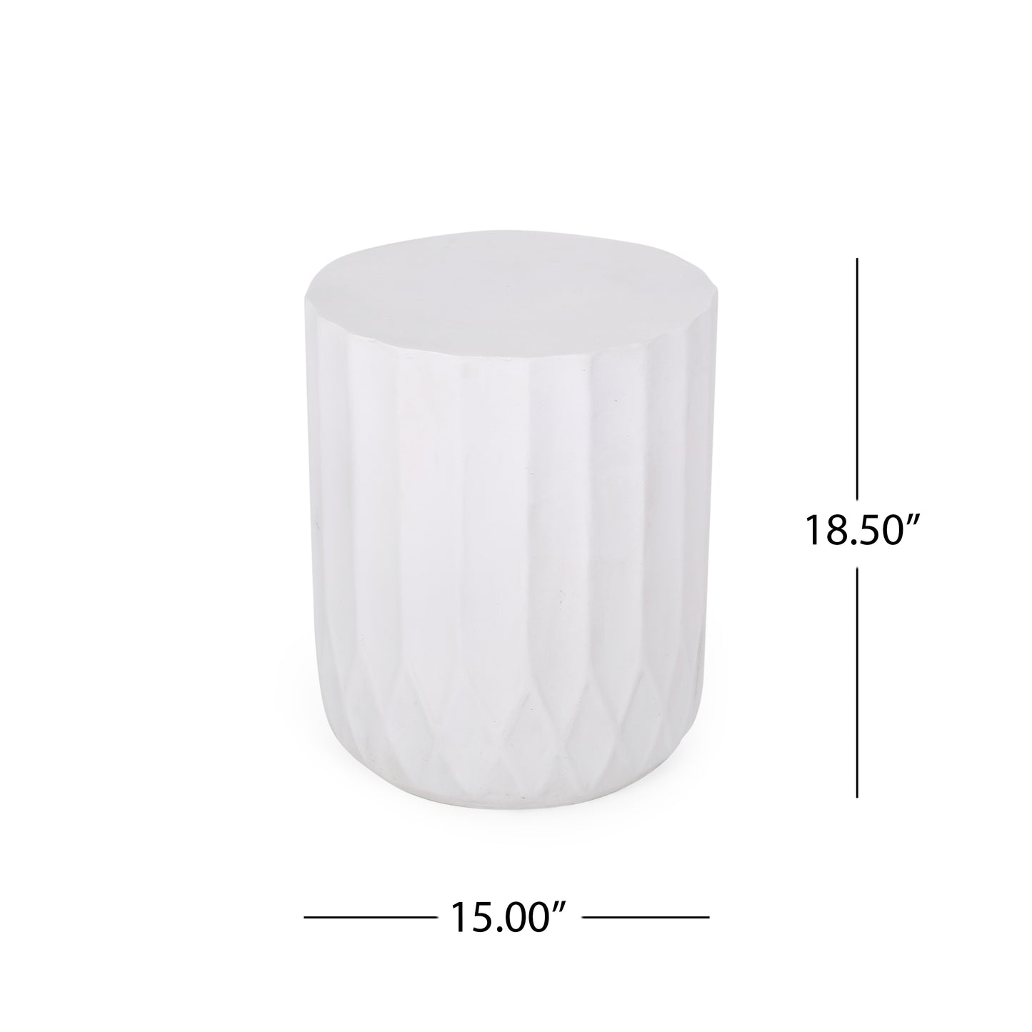 Round Outdoor Side Table - Antique White Magnesium Oxide