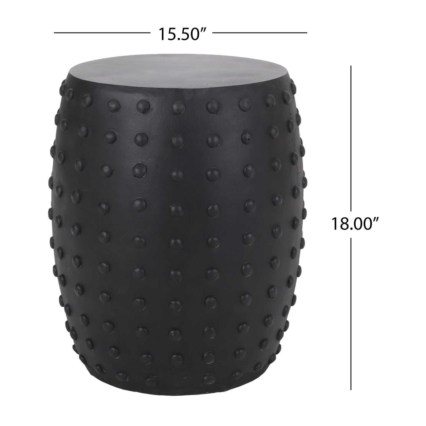 Matte Black Magnesium Oxide Outdoor Side Table for Garden