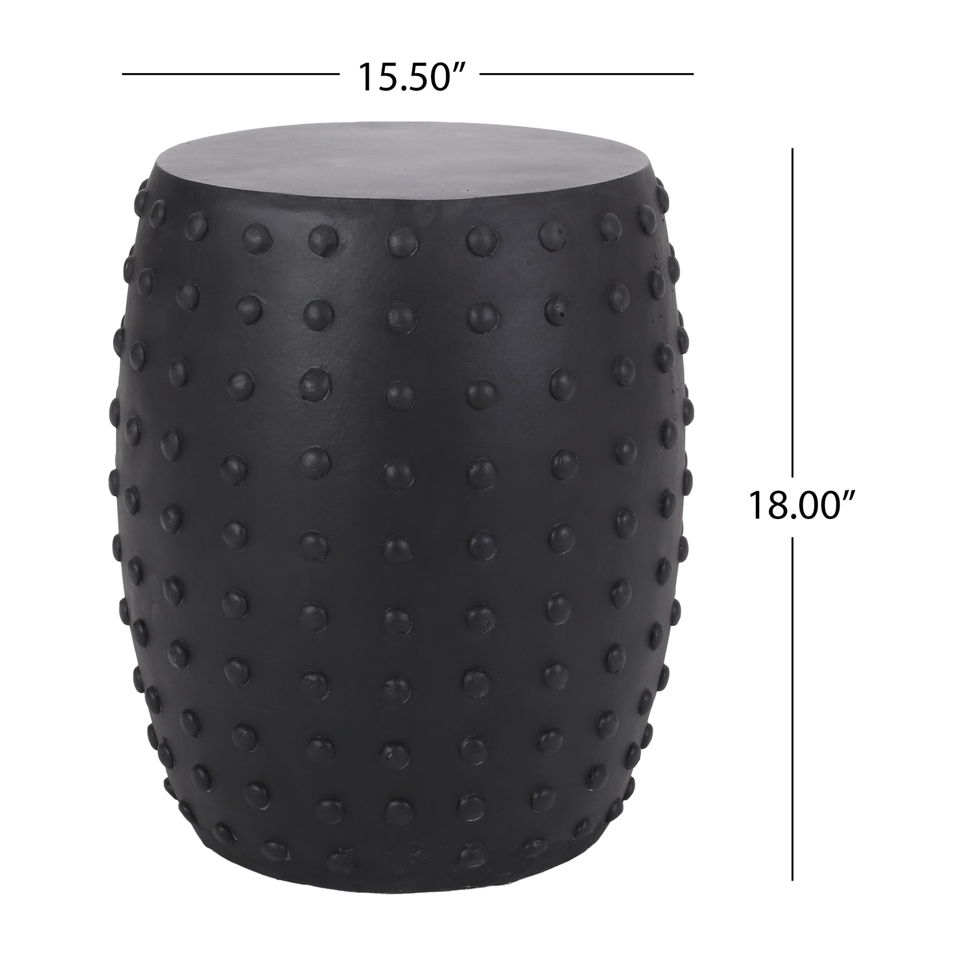 Matte Black Magnesium Oxide Outdoor Side Table for Garden