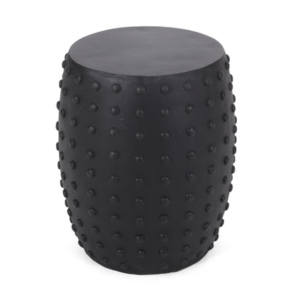 Matte Black Magnesium Oxide Outdoor Side Table for Garden