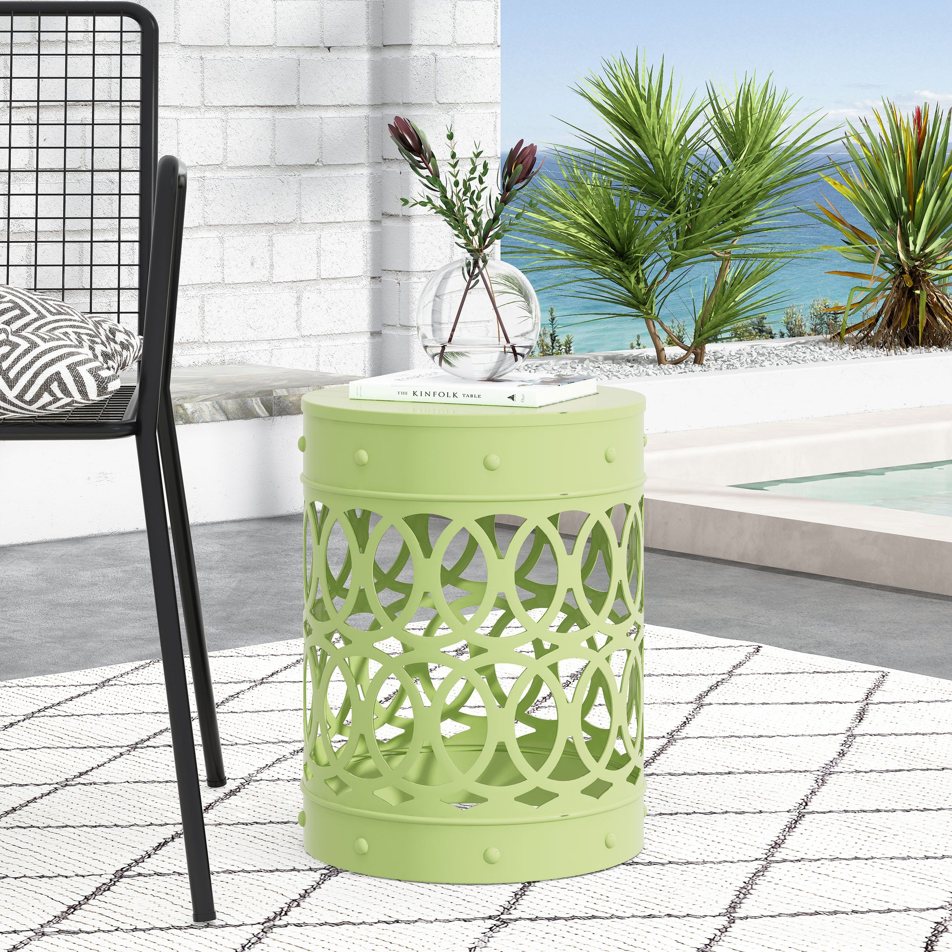 Outdoor Metal end Table -Large