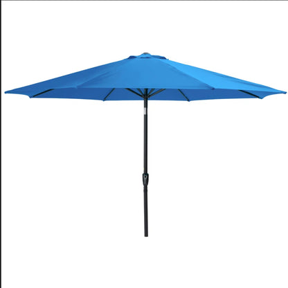 11 Feet Blue Market Patio Umbrella with Crank Lift , Tilt * Ribs, UV-Resistant Canopy for Pool, Backyard & Patio (Without base)