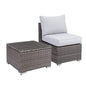 2-Piece All-Weather Outdoor Rattan Patio Furniture Set with  25.2 Inches Width Armless Sofa & Coffee Table,