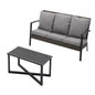 2-Piece Wicker Patio Conversation Set with Gray Cushions & Coffee Table