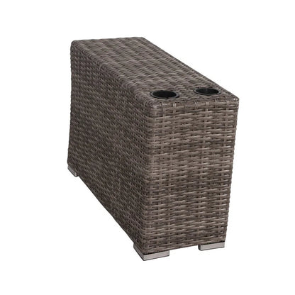 Fully Assembled Brown Wicker Outdoor Side Table - 13x33x22"