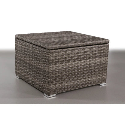 Grey Wicker Sectional Outdoor Table - 33" Storage