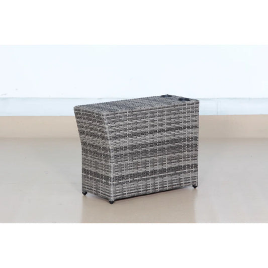 Grey Mix Wicker Outdoor Side Table - 13x33x22"