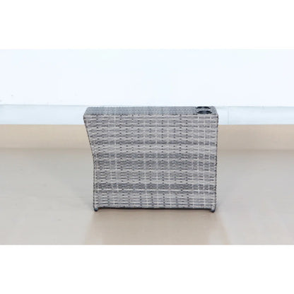 Grey Mix Wicker Outdoor Side Table - 13x33x22"