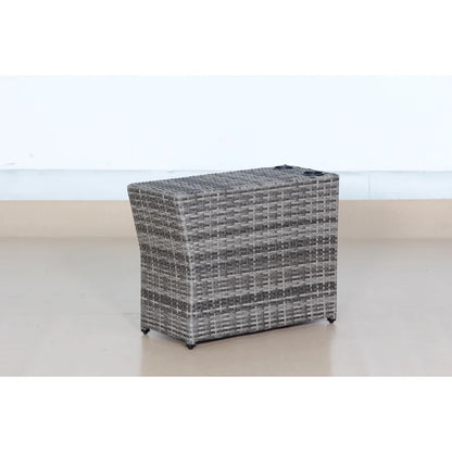 Grey Mix Wicker Outdoor Side Table - 13x33x22"