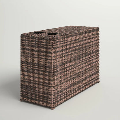 Modern Brown Wicker Side Table for Garden & Porch Patio Seating
