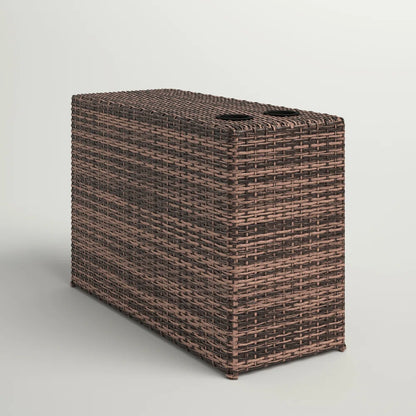 Modern Brown Wicker Side Table for Garden & Porch Patio Seating