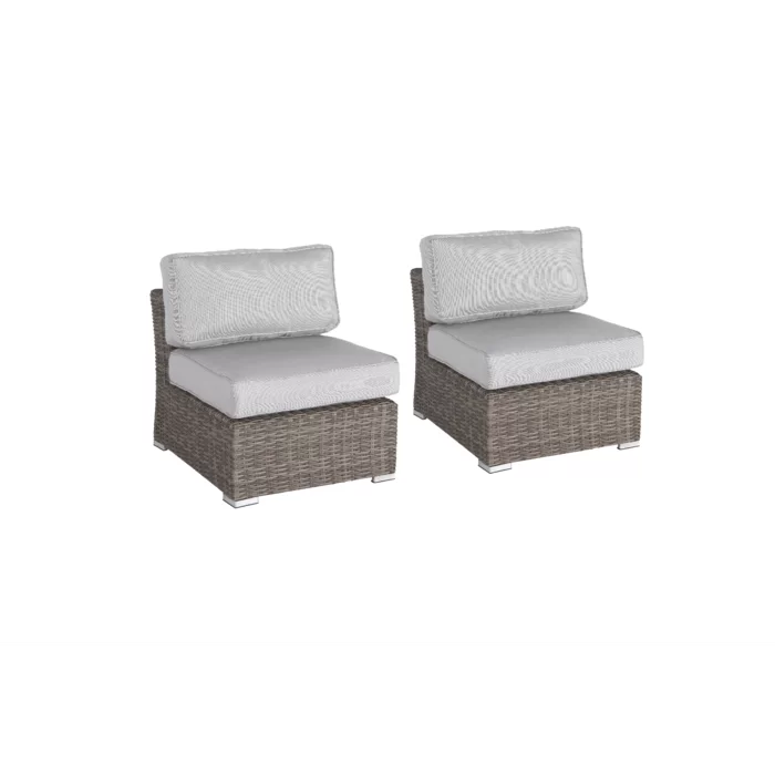 Rattan Wicker Fully Assembled 2 - Person Seating Group with Cushions