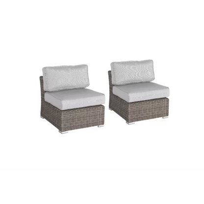 Rattan Wicker Fully Assembled 2 - Person Seating Group with Cushions