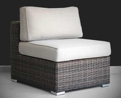 Minnesota Wicker Sectional Armless Seats - Brown  PK2