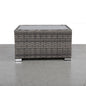 Mixed Grey Slatted Side Table with Aluminum Top – Fully Assembled