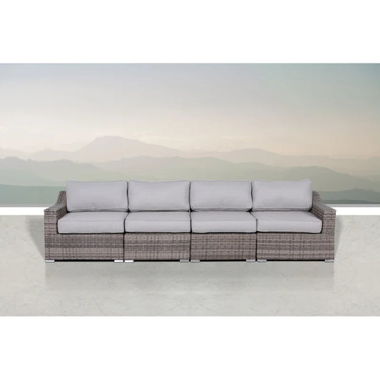 Fully Assembled 4-Piece Rattan Sectional Seating Set with Cushions