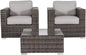 LSI 3-Piece Wicker Rattan Patio Sofa Set – Resort-Grade Outdoor Seating with Cushioned Comfort