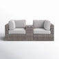 79'' Outdoor Loveseat – High-Density Polyethylene (HDPE) Wicker Seating