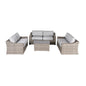 7-Piece Fully Assembled Wicker Patio Sofa Set with Cushions – Seats 6 Comfortably