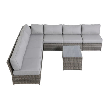 Fully Assembled 6-Person Wicker Patio Seating Group with Cushions
