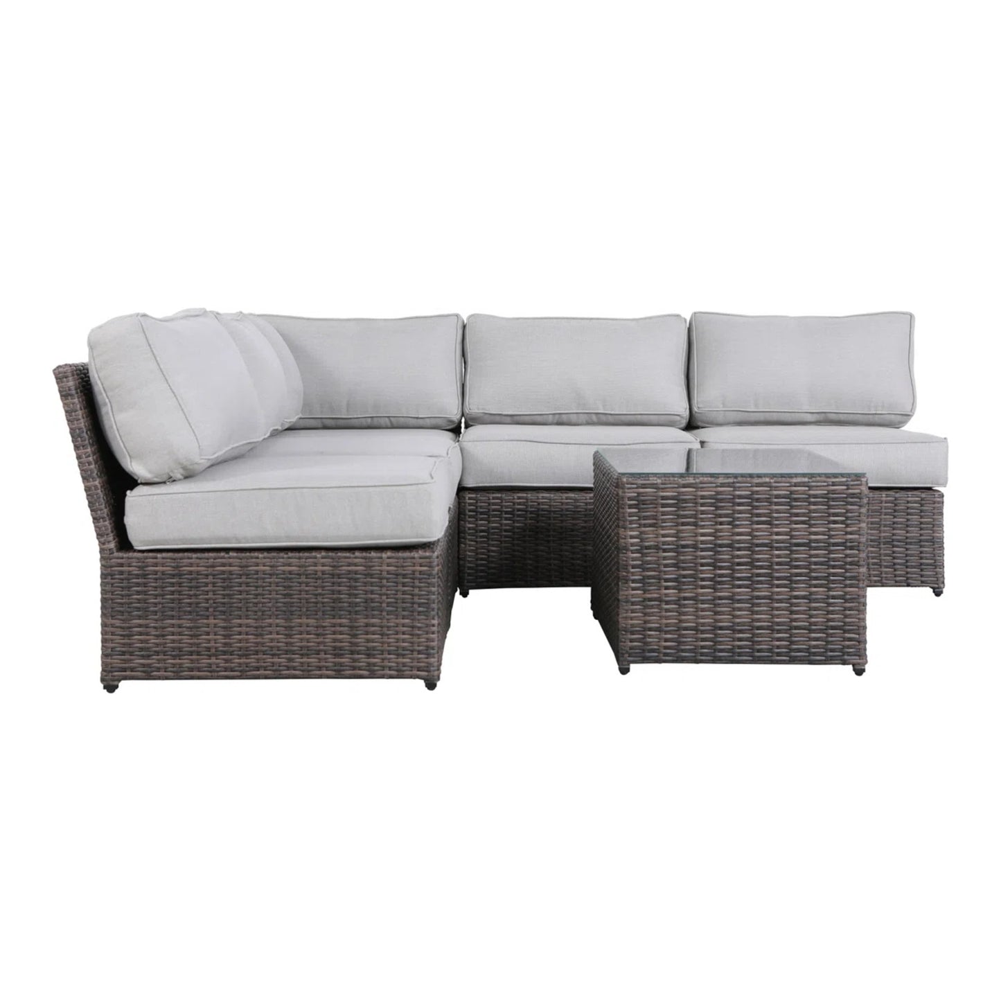 4-Person Wicker Outdoor Seating Set with Cushions, Fully Assembled