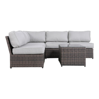 4-Person Wicker Outdoor Seating Set with Cushions, Fully Assembled
