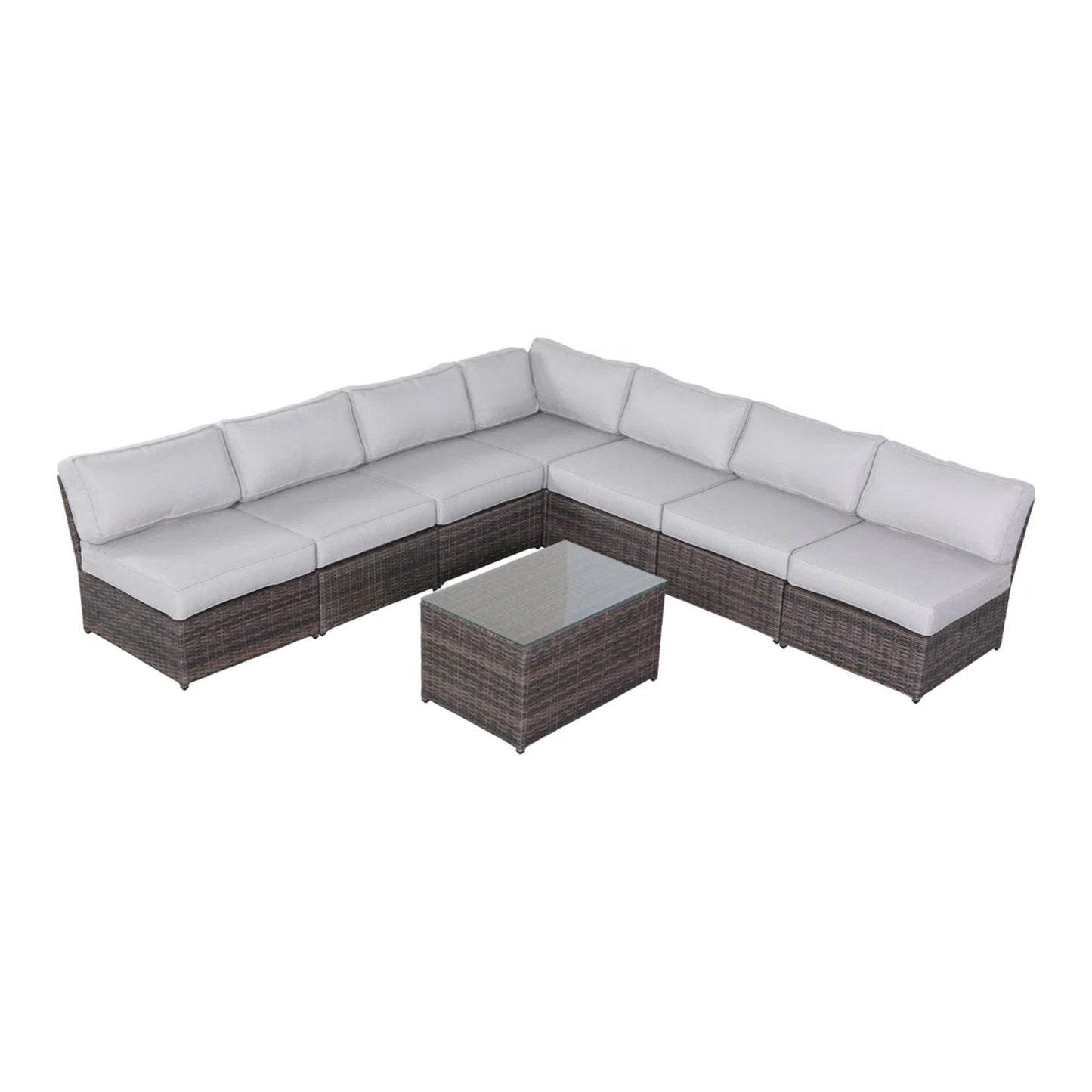 6-Person Wicker Outdoor Seating Group with Cushions, Fully Assembled