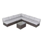 6-Person Wicker Outdoor Seating Group with Cushions, Fully Assembled