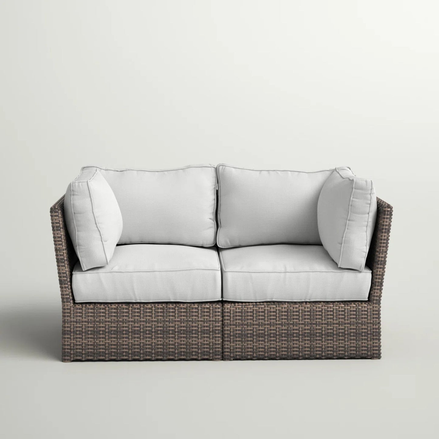 Fully Assembled Patio Wicker Loveseat with Cushions