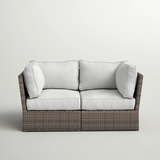 Fully Assembled Patio Wicker Loveseat with Cushions