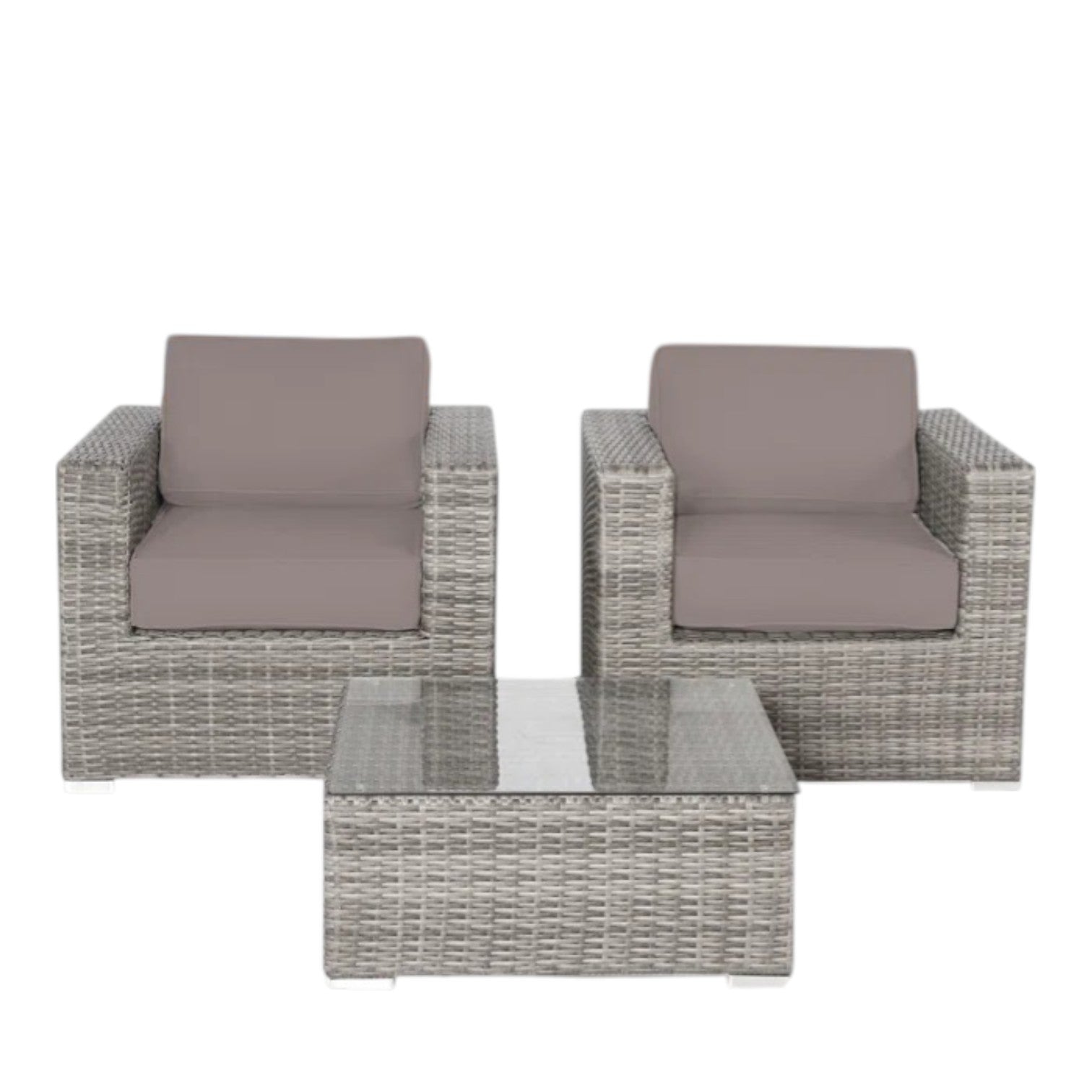 Rattan Wicker Fully Assembled 2 - Person Seating Group with Cushions