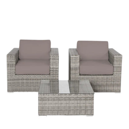 Rattan Wicker Fully Assembled 2 - Person Seating Group with Cushions