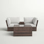 Fully Assembled 2-Person All-Weather Wicker Sectional Seating Group with Cushions