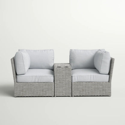 Fully Assembled 2-Person Wicker Patio Sofa Seating Group with Cushions