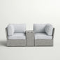 Fully Assembled 2-Person Wicker Patio Sofa Seating Group with Cushions