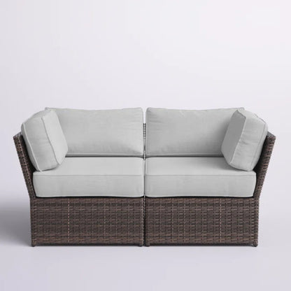 Fully Assembled 66" Outdoor Wicker Loveseat with Cushions – Ready-to-Use Patio Seating