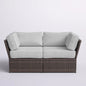 Fully Assembled 66" Outdoor Wicker Loveseat with Cushions – Ready-to-Use Patio Seating