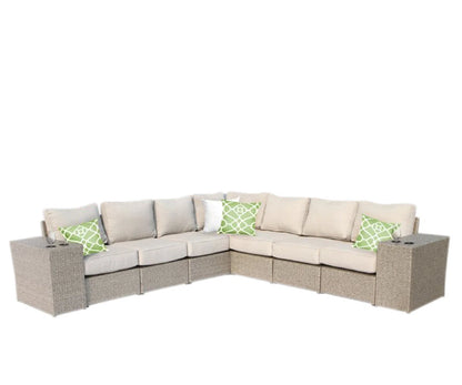 Outdoor Wicker 6-Person Sofa Set with Cushions, Fully Assembled