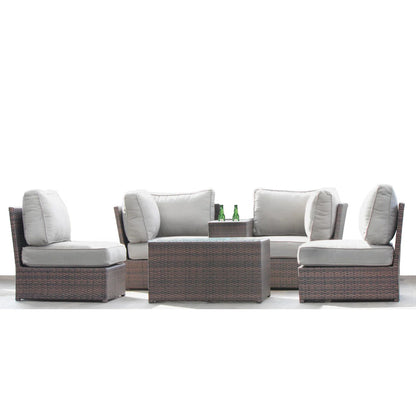 4-Person All-Weather Wicker Patio Seating Set – Fully Assembled with Cushions