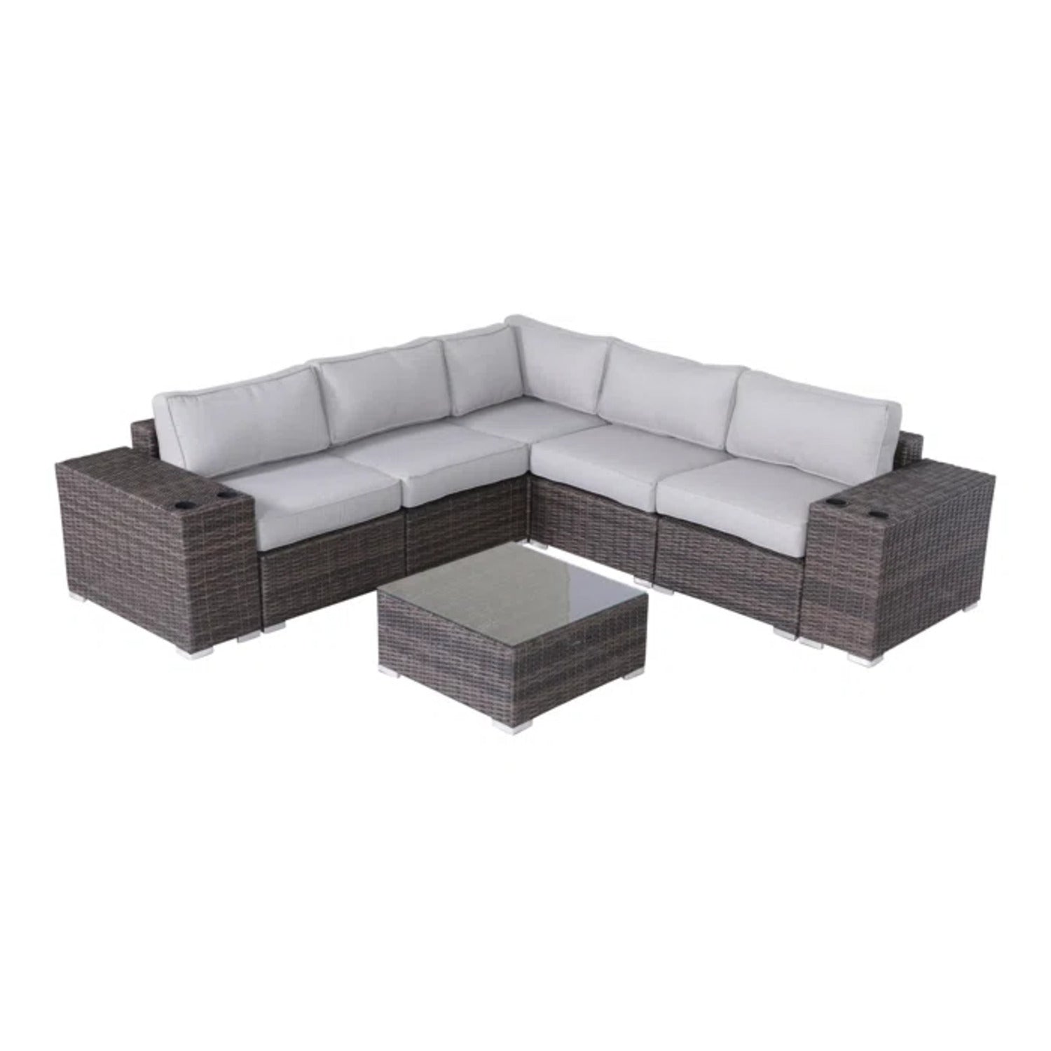 4-Piece Pre-Assembled Wicker Patio Furniture Set with Cushions