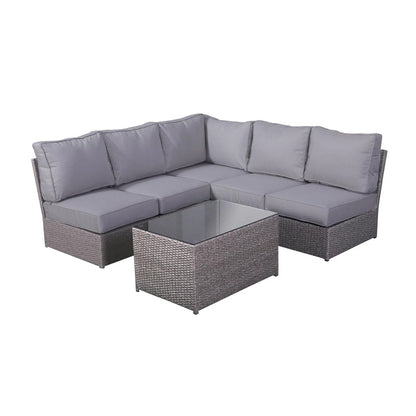 Fully Assembled 4-Person Patio Seating Set with Cushions