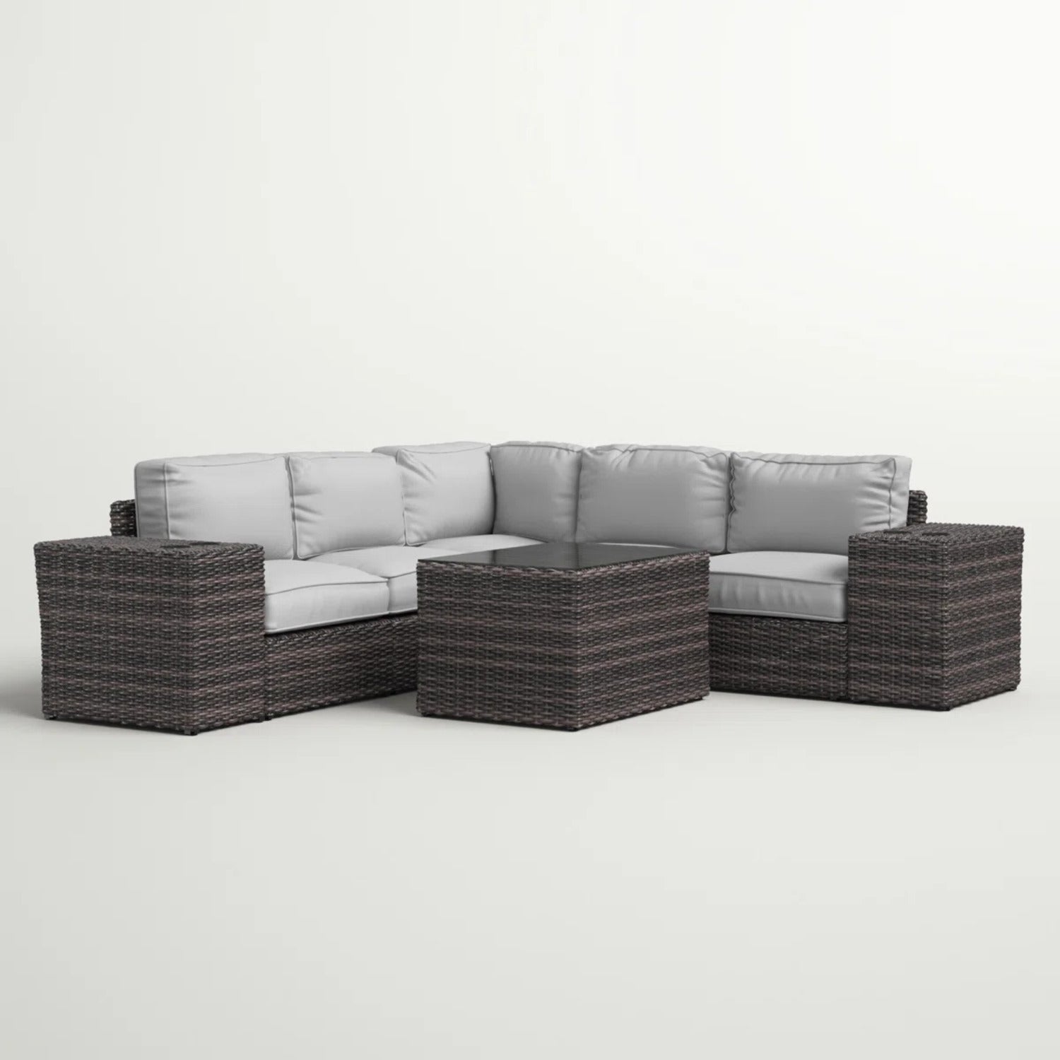 Ready-to-Use 4-Seat Rattan Wicker Patio Furniture Set with Cushions