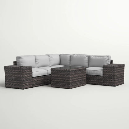 Ready-to-Use 4-Seat Rattan Wicker Patio Furniture Set with Cushions